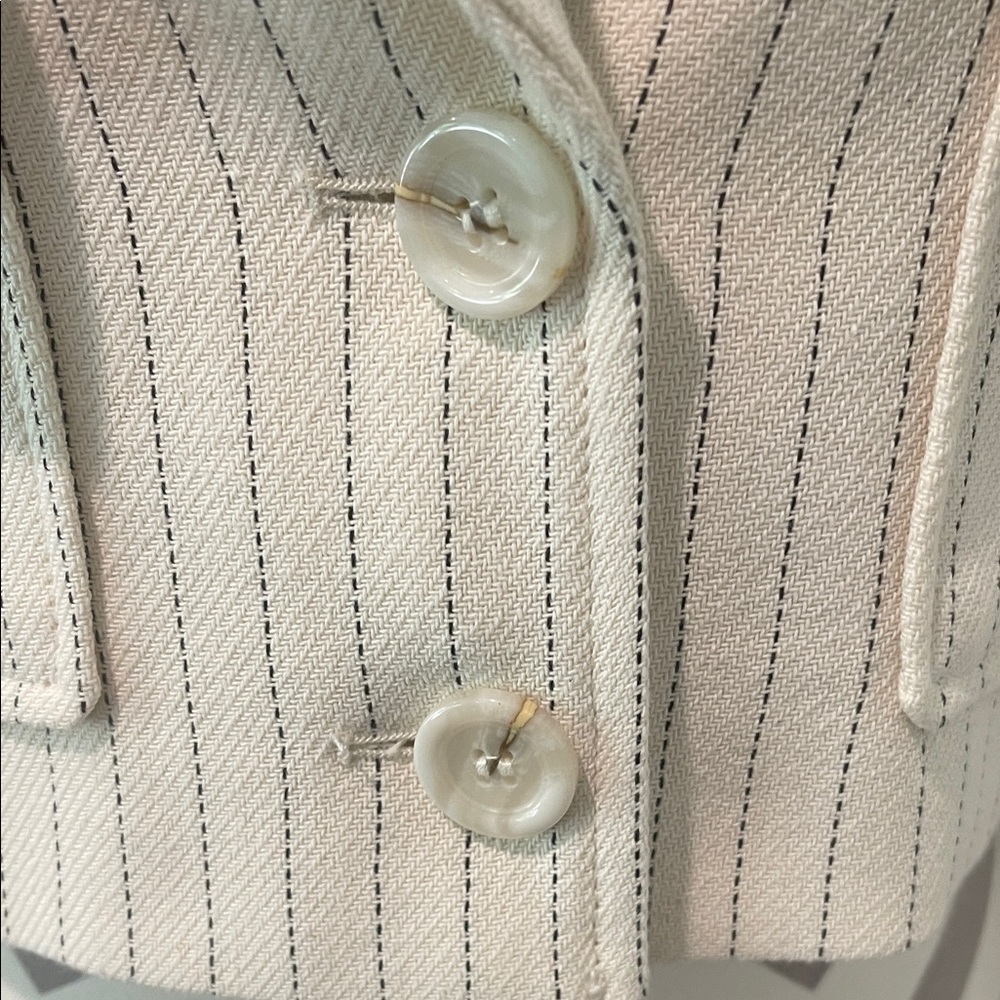 NWOT Zara Cropped Cream Pinstripe Women's Blazer - Picture 7 of 10